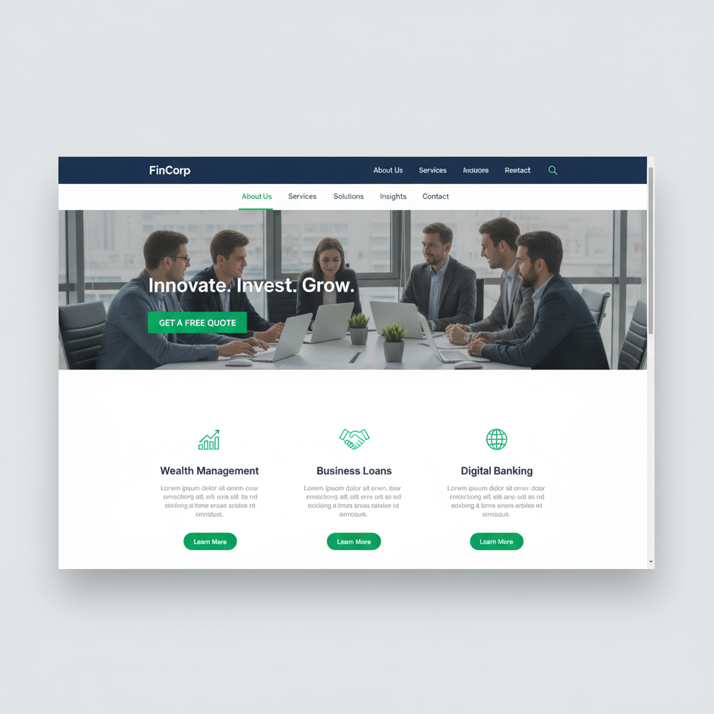 After redesign of FinCorp website